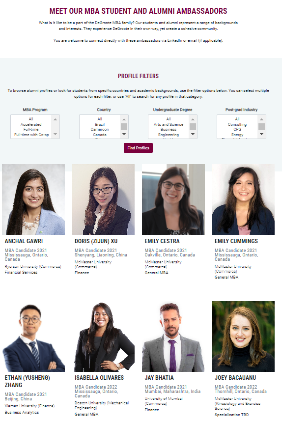 Call For Mba Student Ambassadors Degroote School Of Business