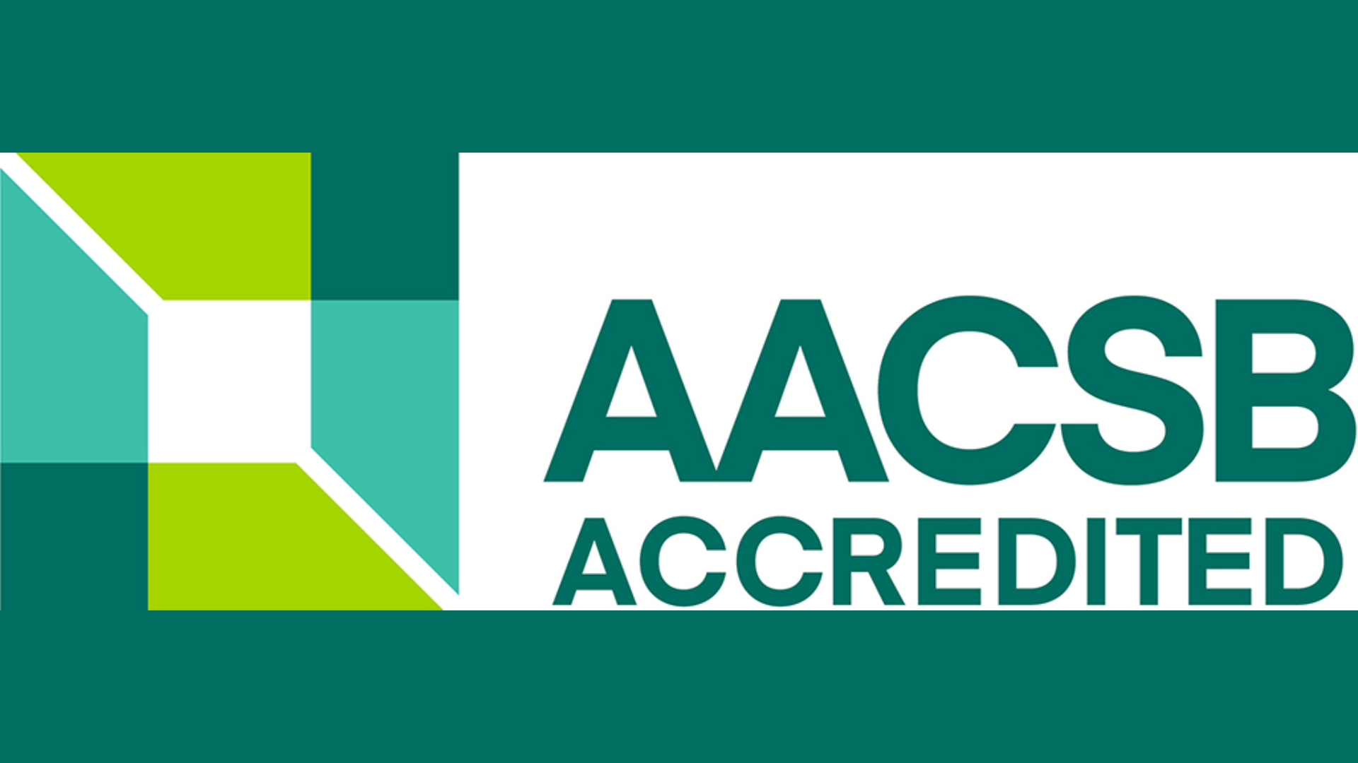 The AACSB Accredited logo, a mark of distinction for institutions meeting rigorous standards in business education quality.