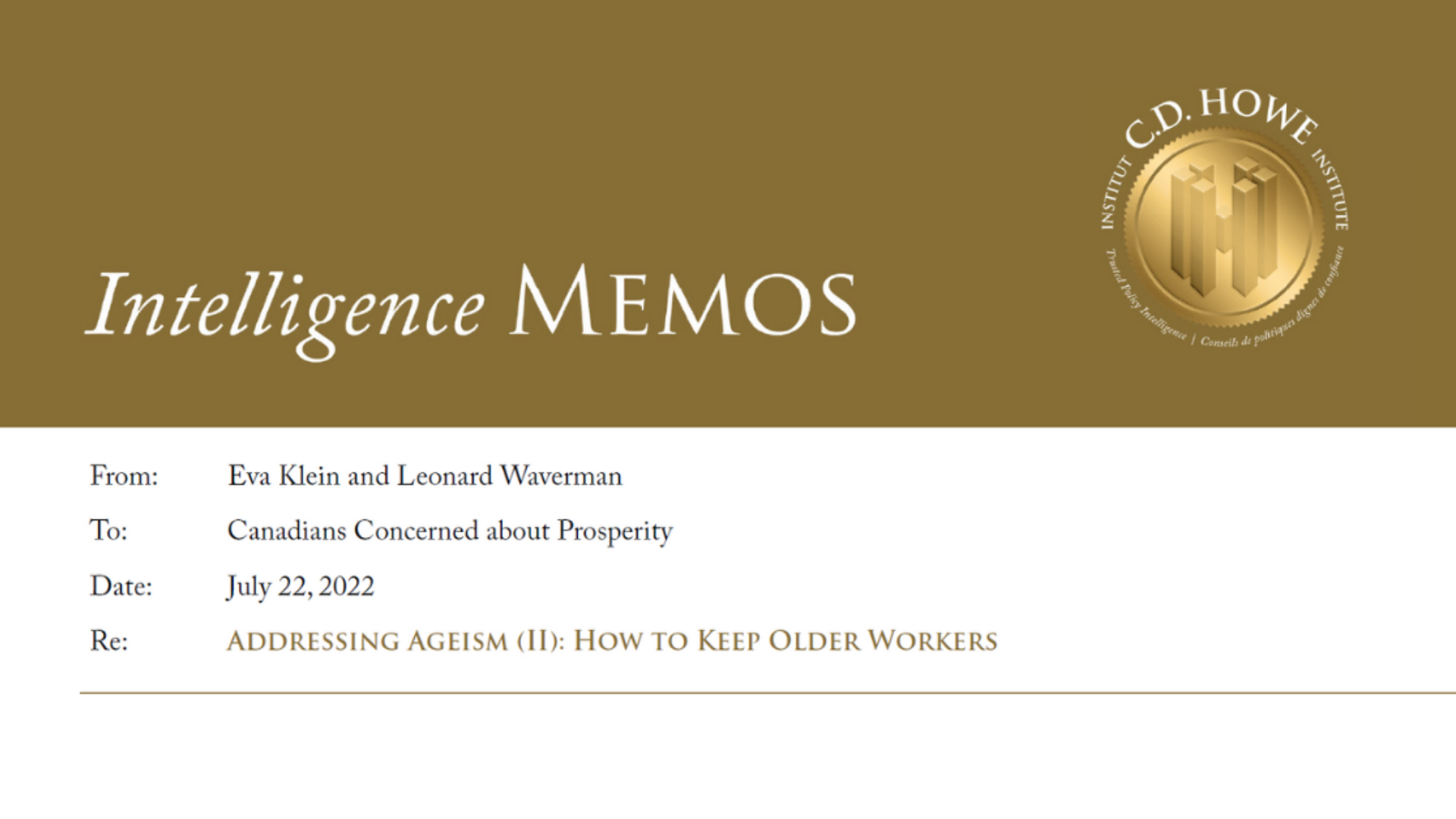 Intelligence Memos | Addressing Ageism (II): How to Keep Older Workers