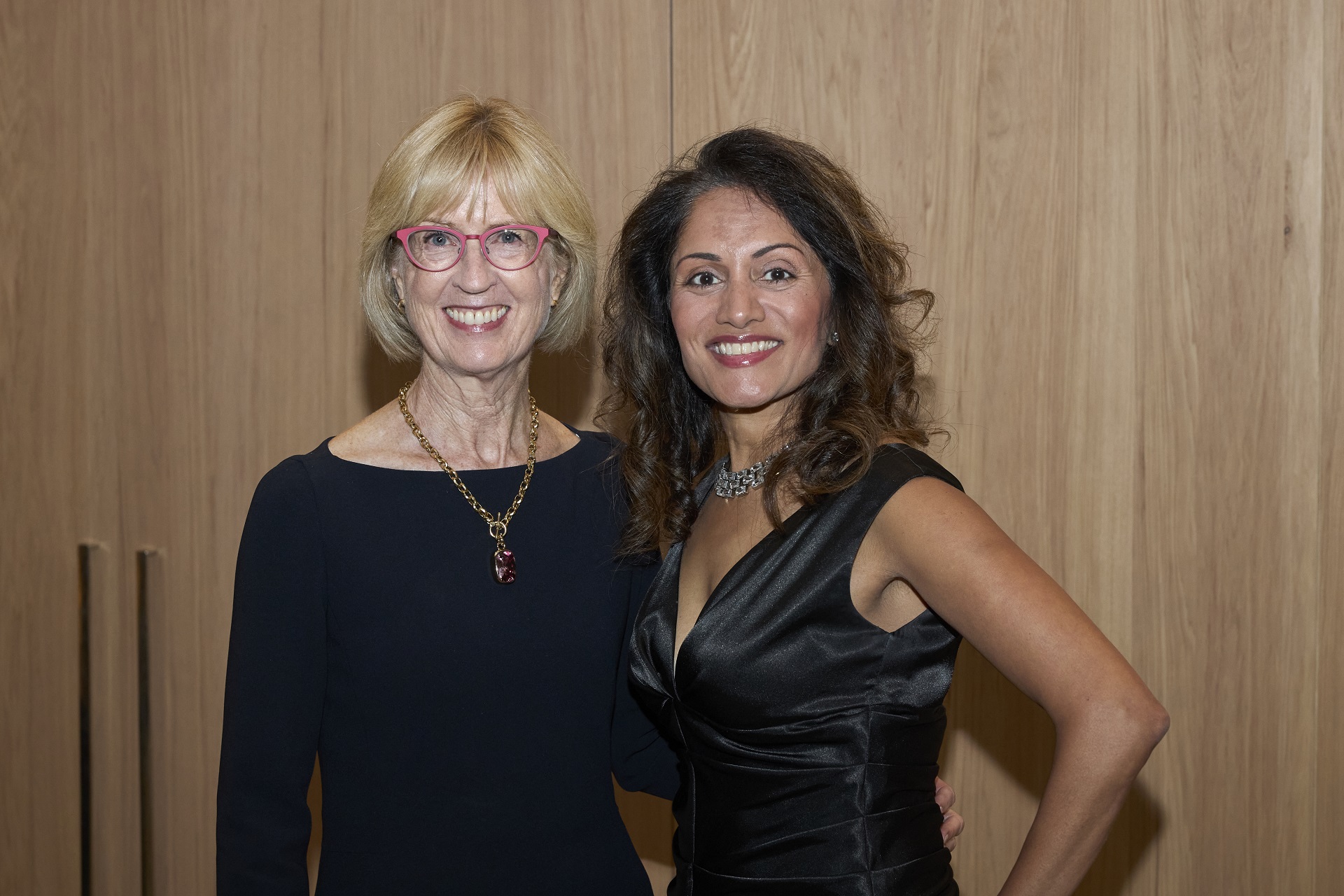  Wayne C. Fox Distinguished Alumni Award recipient, Jane Peverett, with last year’s award recipient, Indrani Butany.