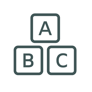 Icon of ABC blocks illustrated in vector style.