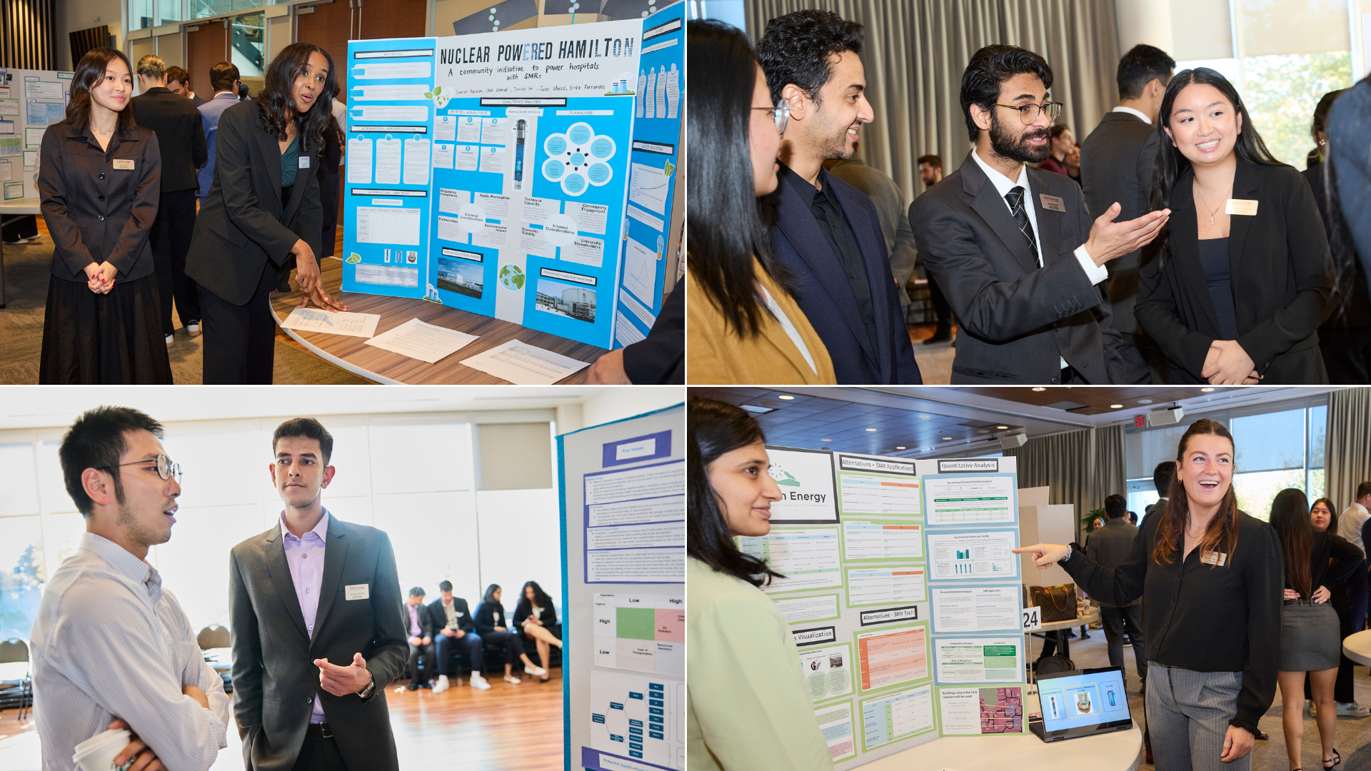 MBA students presenting their poster projects.