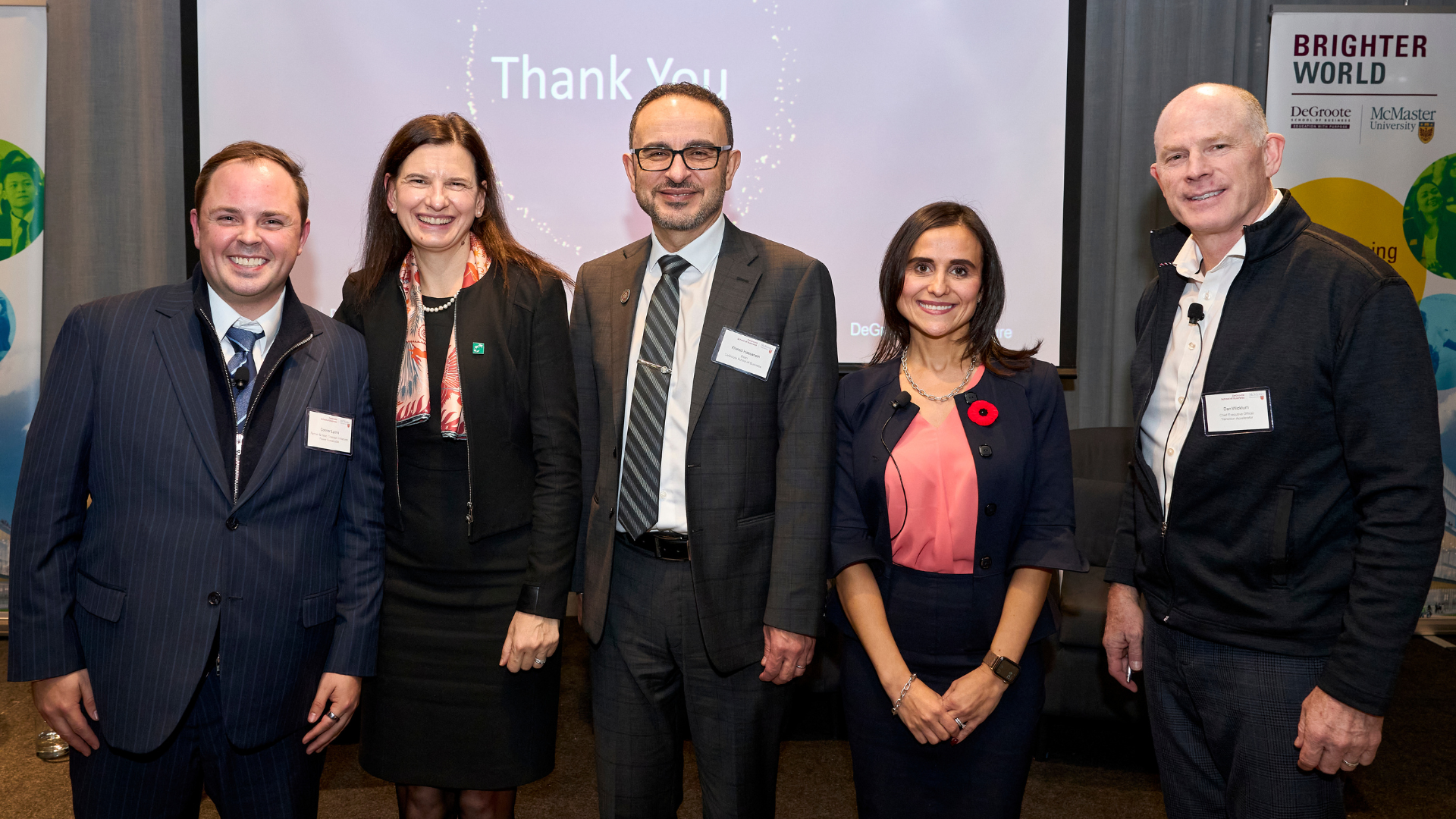 Insight Lecture panelists pose with Dean Khaled Hassanein