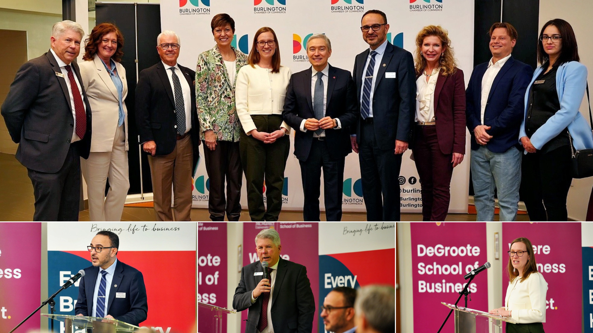 François-Philippe Champagne poses with business members