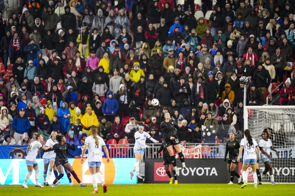 The AFC Toronto and Vancouver Rise face off in the Finals of the NSL at BMO Field Stadium Field on November 15, 2025.