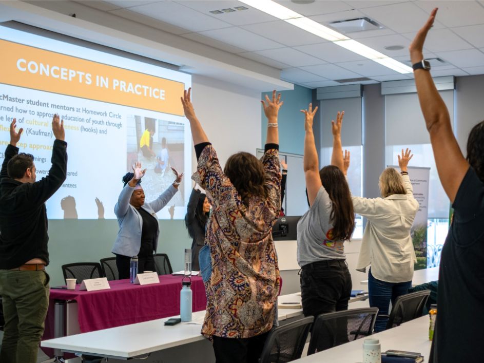 Adults participating in a classroom setting
